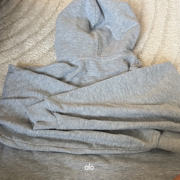 Alo Gray cropped Hoodie - Picture 1 of 5